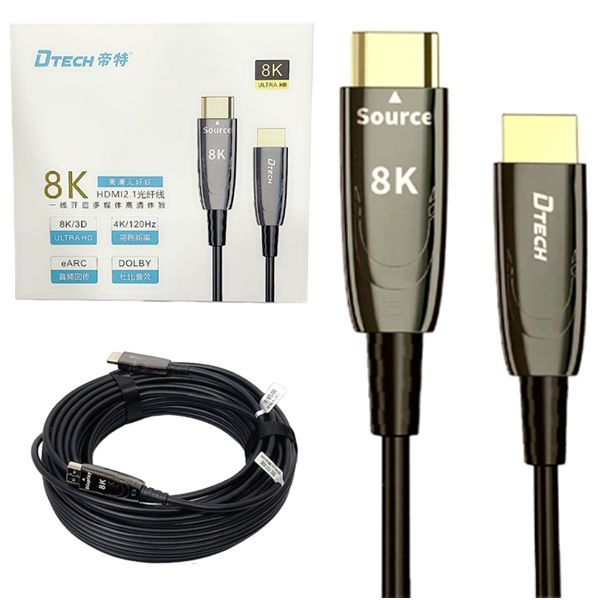 Dây cáp HDMI 2.1 sợi quang 8K@60Hz Dtech kích thước từ 10m đến 100m - Phụ Kiện Điện Tử Việt Nam