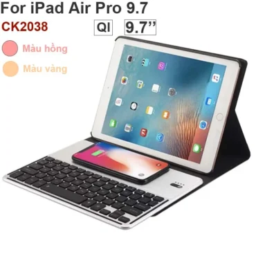 Bàn phím bao da bluetooth cho iPad Air Pro gen 6 9.7'' CK2038 - Hỗ trợ QI - Phụ Kiện Điện Tử Việt Nam
