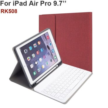 Bàn phím Bluetooth kèm bao da cover cho iPad Gen 6 Pro iPad Air 9.7 RK508 màu đỏ - Phụ Kiện Điện Tử Việt Nam
