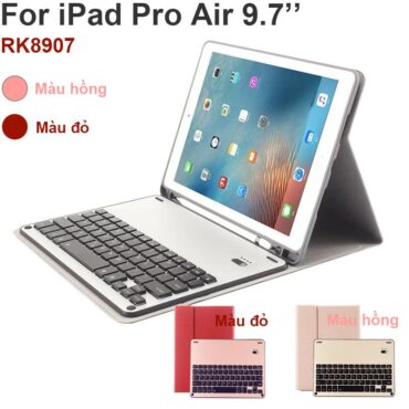 Bao da bàn phím bluetooth cho iPad Pro 9.7 inches iPad Air 1 Air 2 RK8907 màu hồng - Phụ Kiện Điện Tử Việt Nam