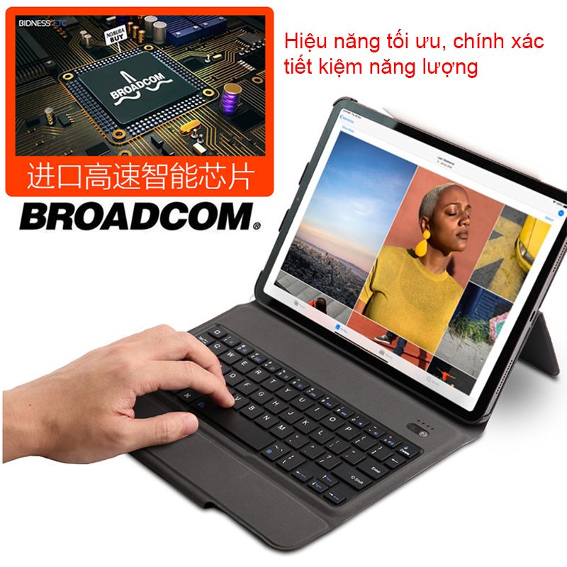 Bàn phím bluetooth kèm bao da bluetooth cho Ipad pro 11 2017 BOW T-1011 - Phụ Kiện Điện Tử Việt Nam