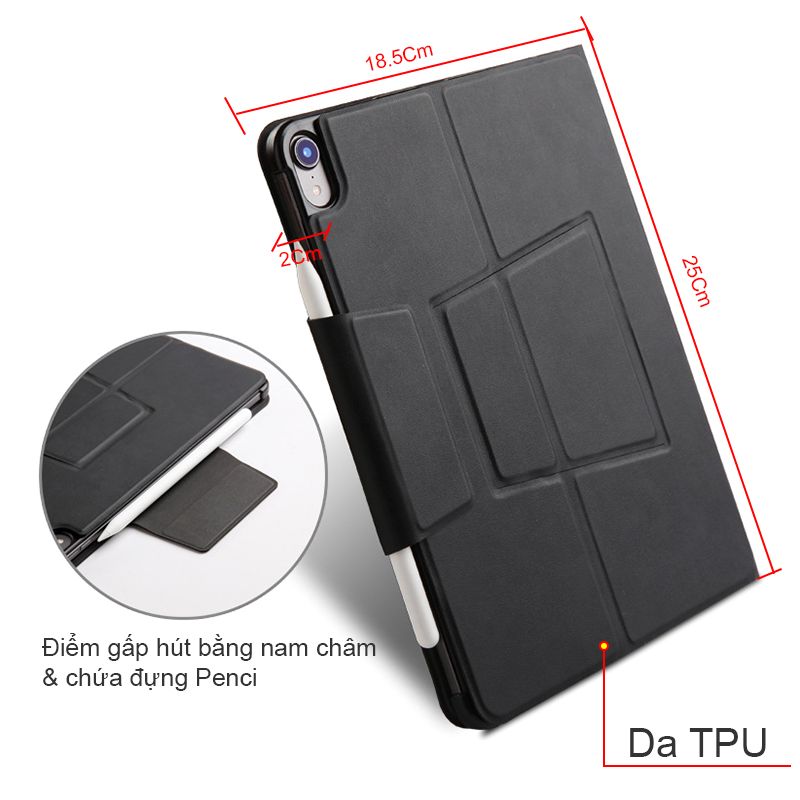 Bàn phím bluetooth kèm bao da bluetooth cho Ipad pro 11 2017 BOW T-1011 - Phụ Kiện Điện Tử Việt Nam