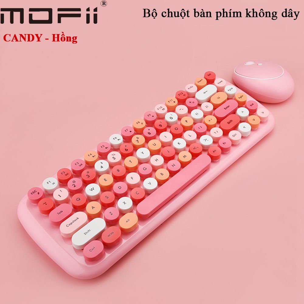 Bàn phím chuột không dây màu hồng Candy chính hãng Mofii - Phụ Kiện Điện Tử Việt Nam
