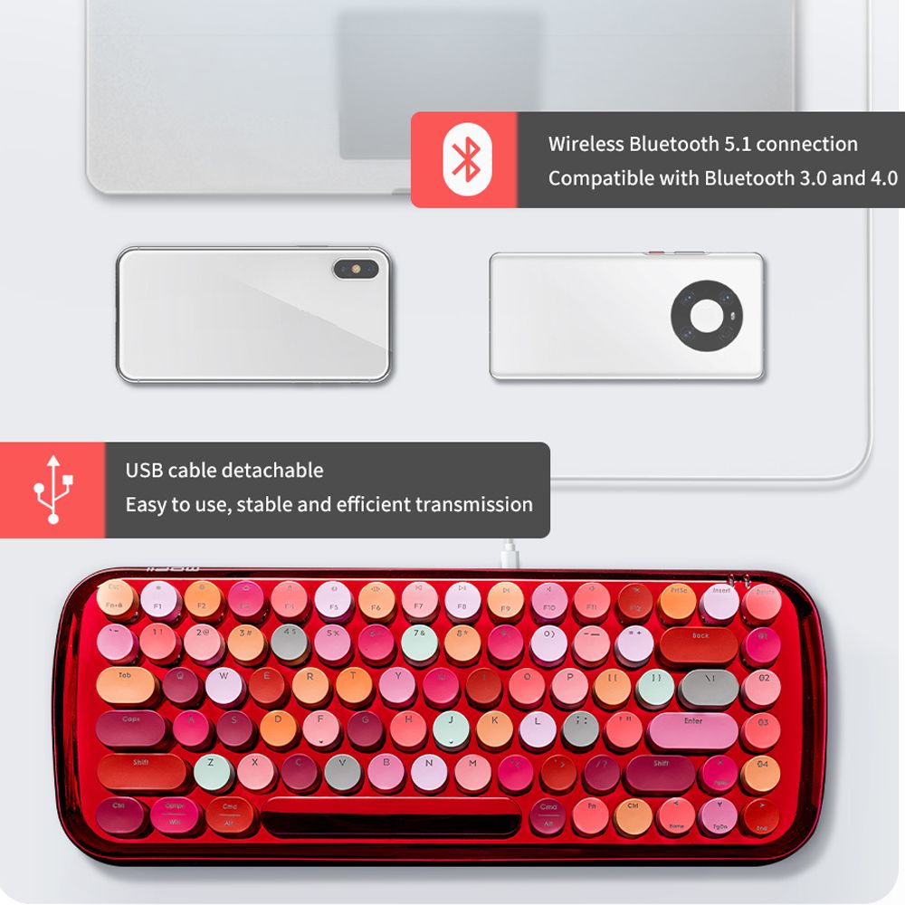 Bàn phím cơ bluetooth nhiều màu LUSC Coca cola chính hãng Mofii - Phụ Kiện Điện Tử Việt Nam