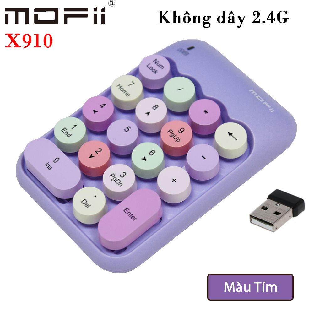Bàn Phím Số Không Dây Mofii X910 Nhiều Màu Dễ Thương - Phụ Kiện Điện Tử Việt Nam