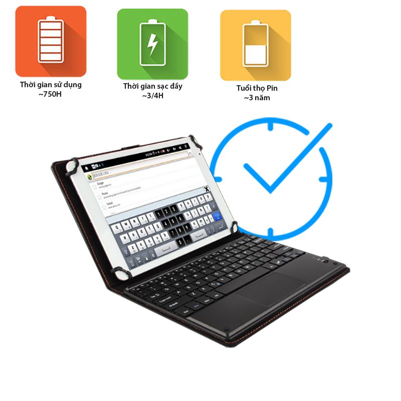 Bàn phím bao da Bluetooth đa năng B.O.W HB092C dùng cho máy tính bảng Android từ 9-10.5 inch - Phụ Kiện Điện Tử Việt Nam