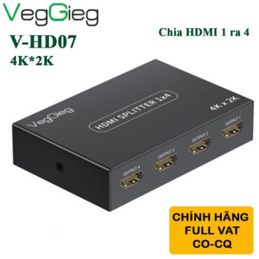 Bộ chia HDMI splitter V1.4 4 port 4K30Hz 3D Veggieg V-HD07 - Phụ Kiện Điện Tử Việt Nam