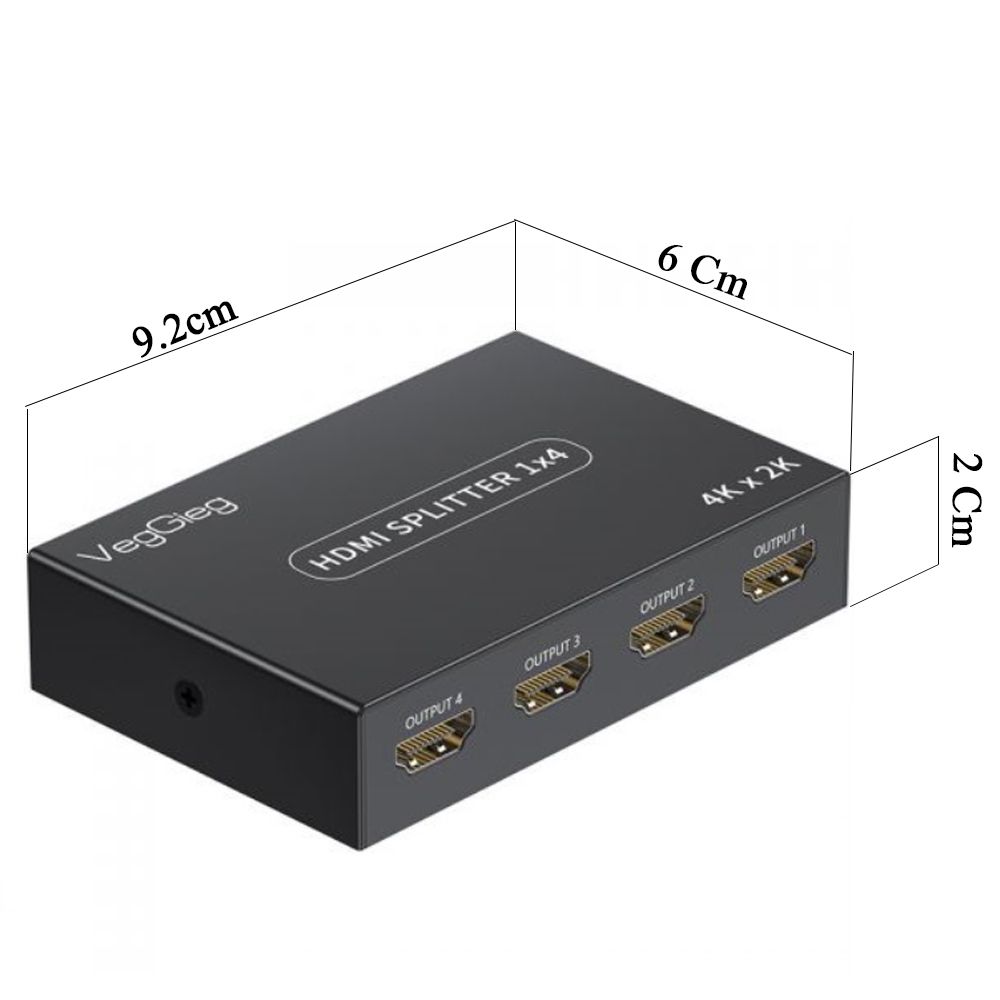 Bộ chia HDMI splitter V1.4 4 port 4K30Hz 3D Veggieg V-HD07 - Phụ Kiện Điện Tử Việt Nam