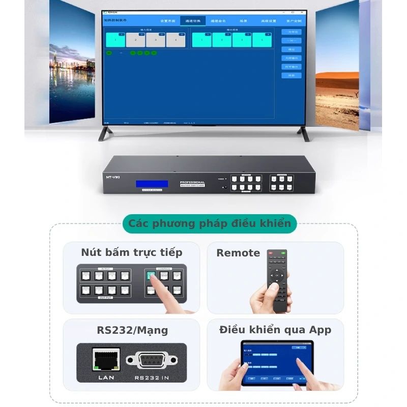 Bộ chuyển mạch HDMI Ma trận 4×4 Multi Viewer MT-ViKi MT-HD44L – Hỗ trợ 4K30Hz - Phụ Kiện Điện Tử Việt Nam