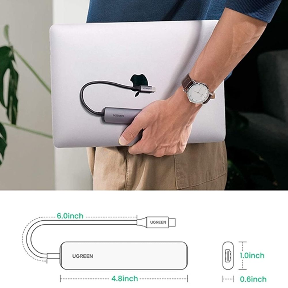 Bộ chia USB typeC ra HDMI 4K@30Hz và 4 cổng USB 3.0 chính hãng Ugreen 20197 - Phụ Kiện Điện Tử Việt Nam