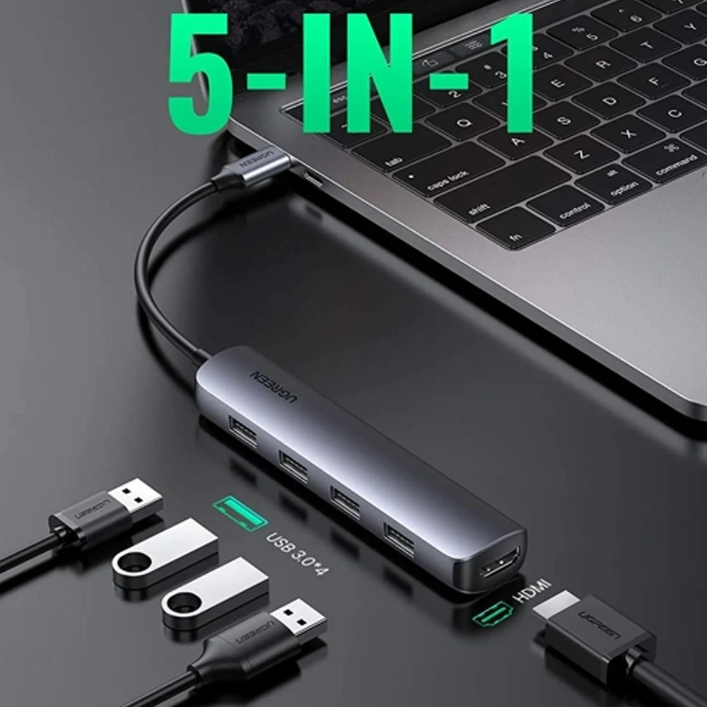 Bộ chia USB typeC ra HDMI 4K@30Hz và 4 cổng USB 3.0 chính hãng Ugreen 20197 - Phụ Kiện Điện Tử Việt Nam