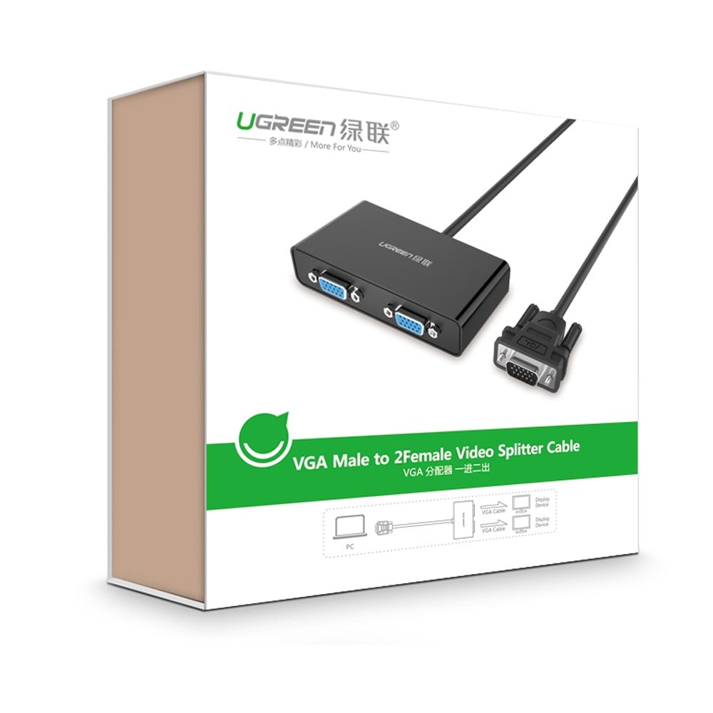 Bộ chia màn hình VGA 1 ra 2 Ugreen 20918 Hỗ trợ full HD 1080P@60Hz - Phụ Kiện Điện Tử Việt Nam