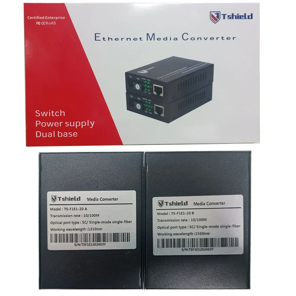 Bộ kéo dài RJ45 qua cáp quang Single mode 20Km 10/100 chính hãng T-Shield TS-F1E1-20 - Phụ Kiện Điện Tử Việt Nam