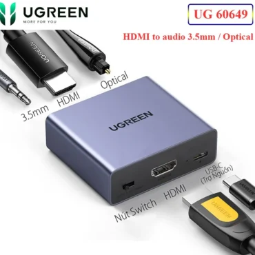 Bộ chuyển HDMI ARC ra audio 3.5mm , audio quang SPDIF , HDMI 4K@30Hz Ugreen 60649 CM531 - Phụ Kiện Điện Tử Việt Nam