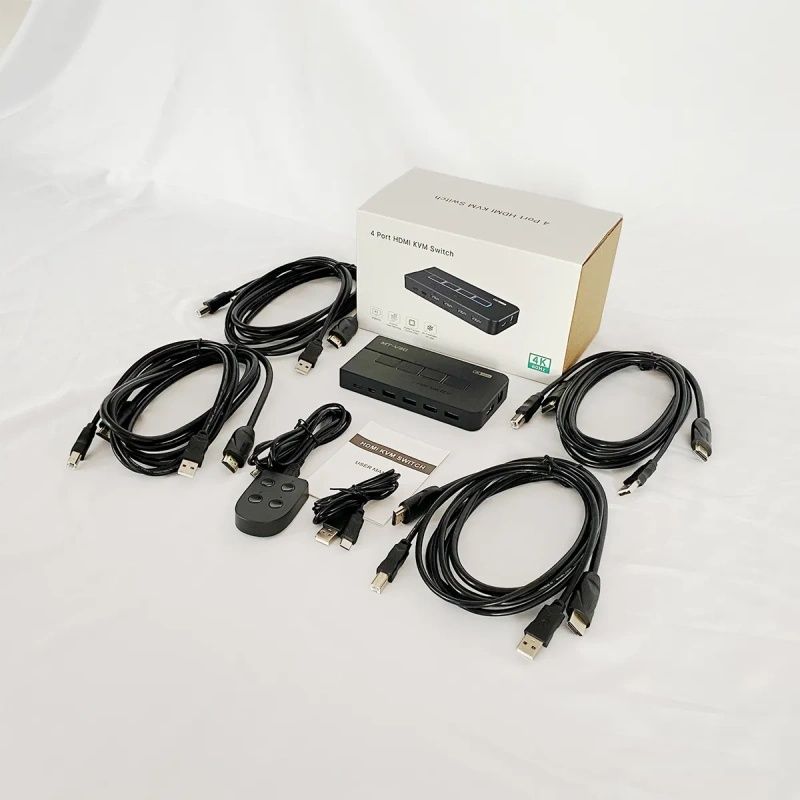 KVM Switch HDMI 4x1 - Bộ chuyển mạch HDMI và USB 4 vào 1 ra 4K60Hz MT-VIKI MT-KH4S - Phụ Kiện Điện Tử Việt Nam