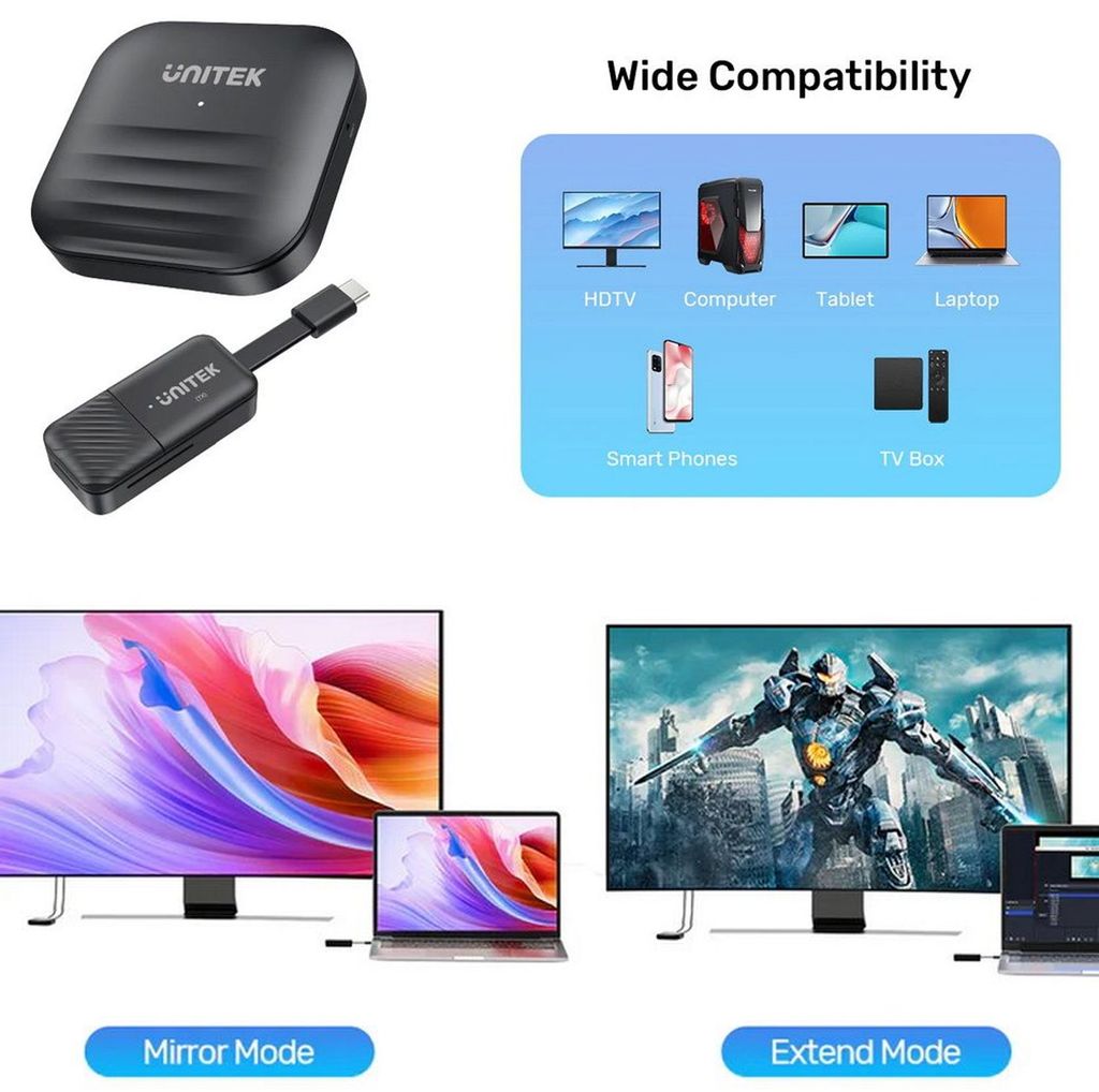 Bộ chuyển USB Type C ra HDMI không dây Unitek V1184A01 50M - Phụ Kiện Điện Tử Việt Nam