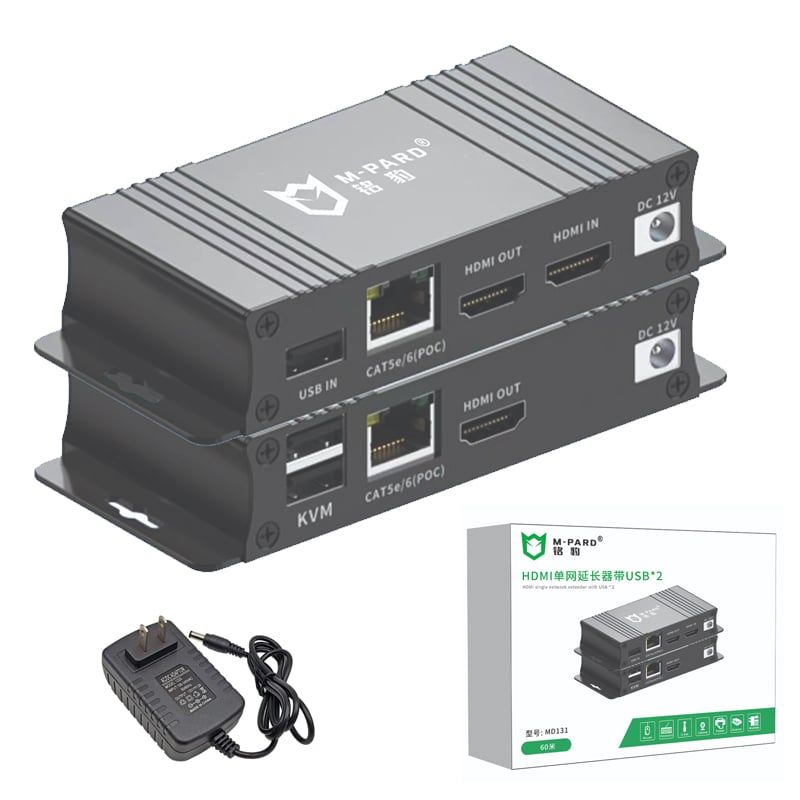 Bộ kéo dài HDMI và USB phím chuột qua cáp mạng RJ45 chính hãng M-Pard MD131 - 60 Mét - Phụ Kiện Điện Tử Việt Nam