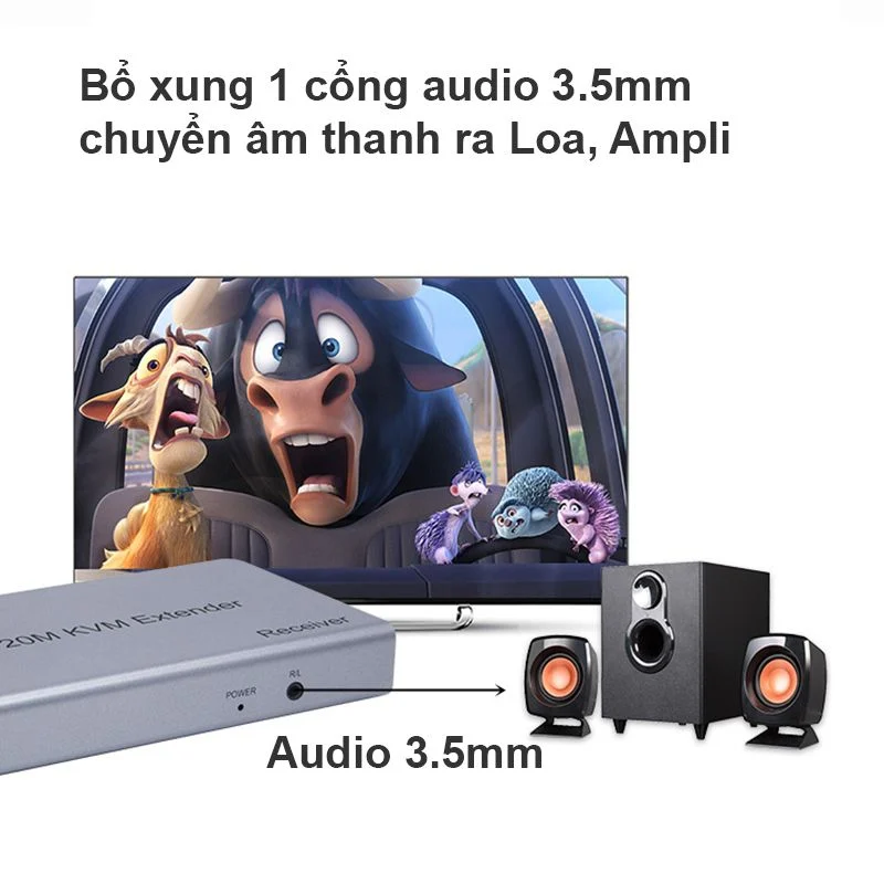 Bộ kéo dài HDMI qua cáp mạng có cổng USB 120m - 4K 120M KVM Extender - Phụ Kiện Điện Tử Việt Nam