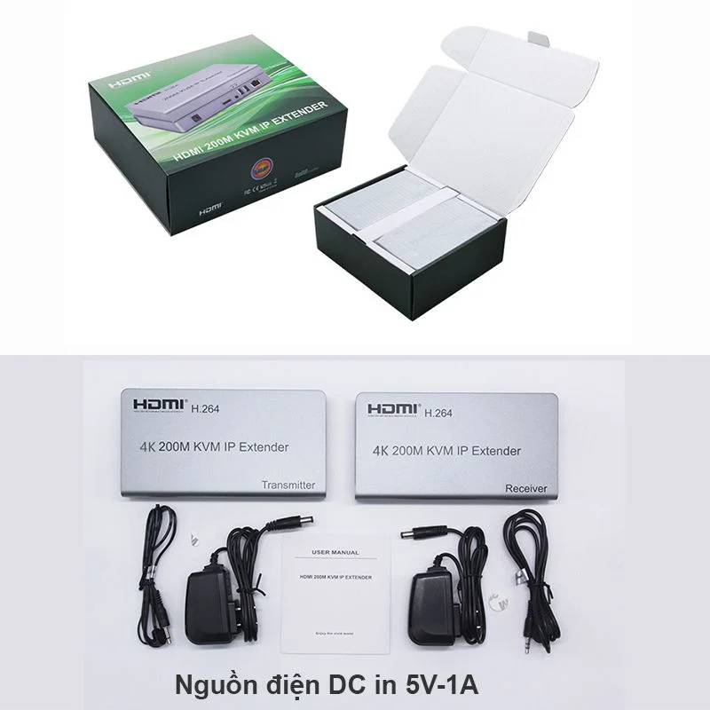 Bộ kéo dài HDMI qua cáp mạng có cổng USB 120m - 4K 120M KVM Extender - Phụ Kiện Điện Tử Việt Nam