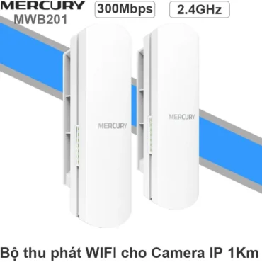 Bộ thu phát wifi không dây cho camera IP trong thang máy - Bộ thu phát WIFI ngoài trời 1Km 300Mbps 2.4GHz  Mercury MWB201 - Phụ Kiện Điện Tử Việt Nam