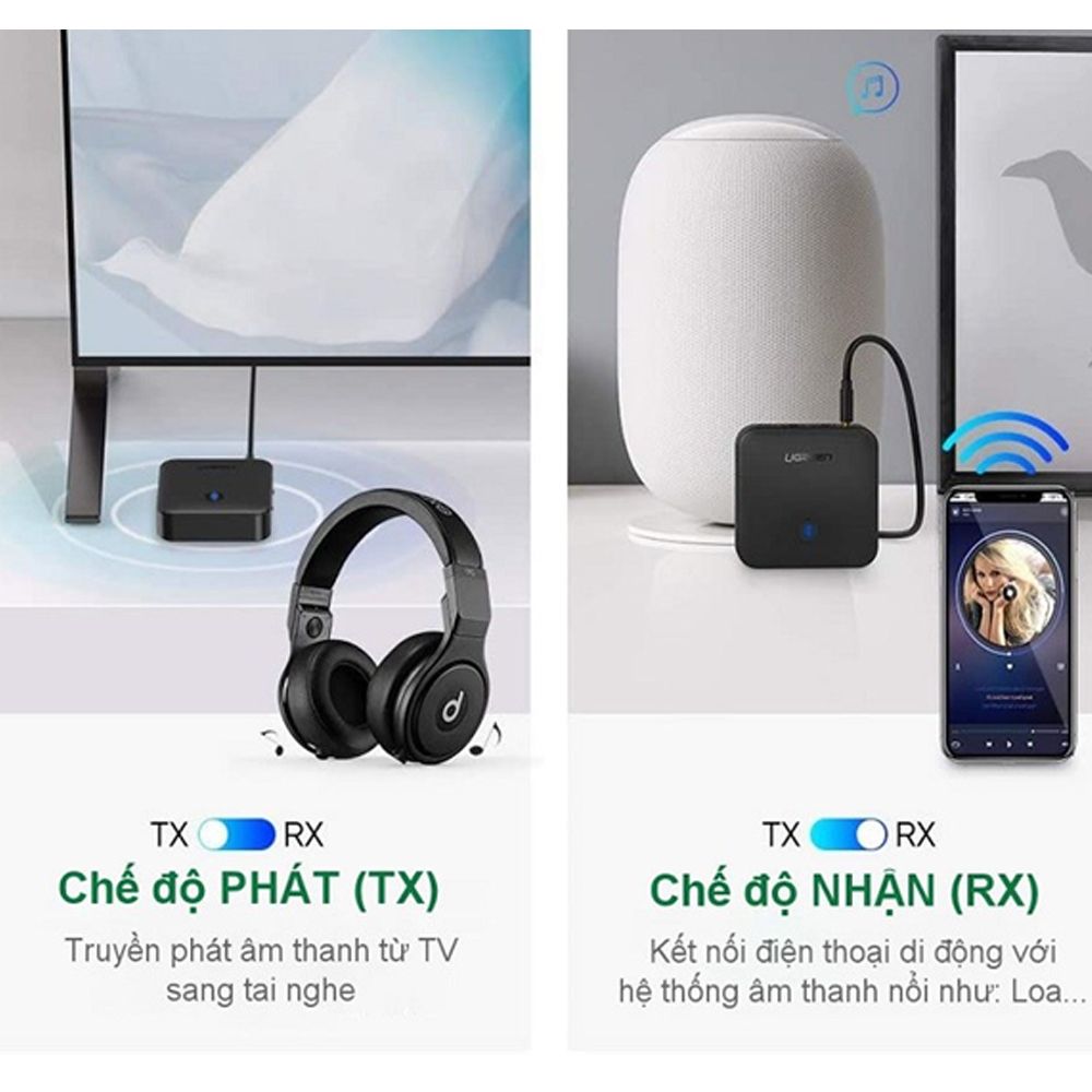 Bộ nhận và phát Bluetooth 5.0 hỗ trợ SPDIF Optical và APTX UGREEN 70158 CM144 - Phụ Kiện Điện Tử Việt Nam