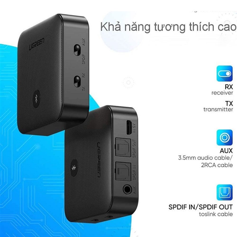 Bộ nhận và phát Bluetooth 5.0 hỗ trợ SPDIF Optical và APTX UGREEN 70158 CM144 - Phụ Kiện Điện Tử Việt Nam