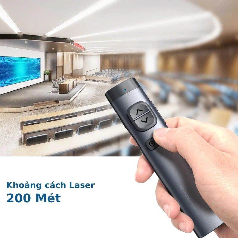 Bút trình chiếu Bluetooth dùng cho màn hình led Norwii N97S-G laser màu xanh - Phụ Kiện Điện Tử Việt Nam