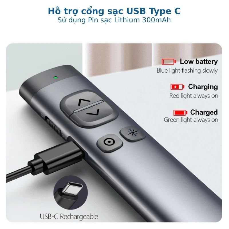 Bút trình chiếu Bluetooth dùng cho màn hình LED Norwii N97S-R laser màu đỏ - Phụ Kiện Điện Tử Việt Nam