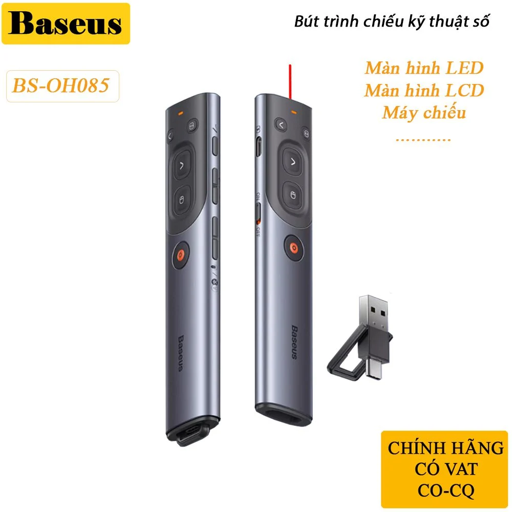 Bút trình chiếu dùng cho màn hình LED tivi đầu nhận type A và type C chính hãng Baseus BS-OH085 - Phụ Kiện Điện Tử Việt Nam
