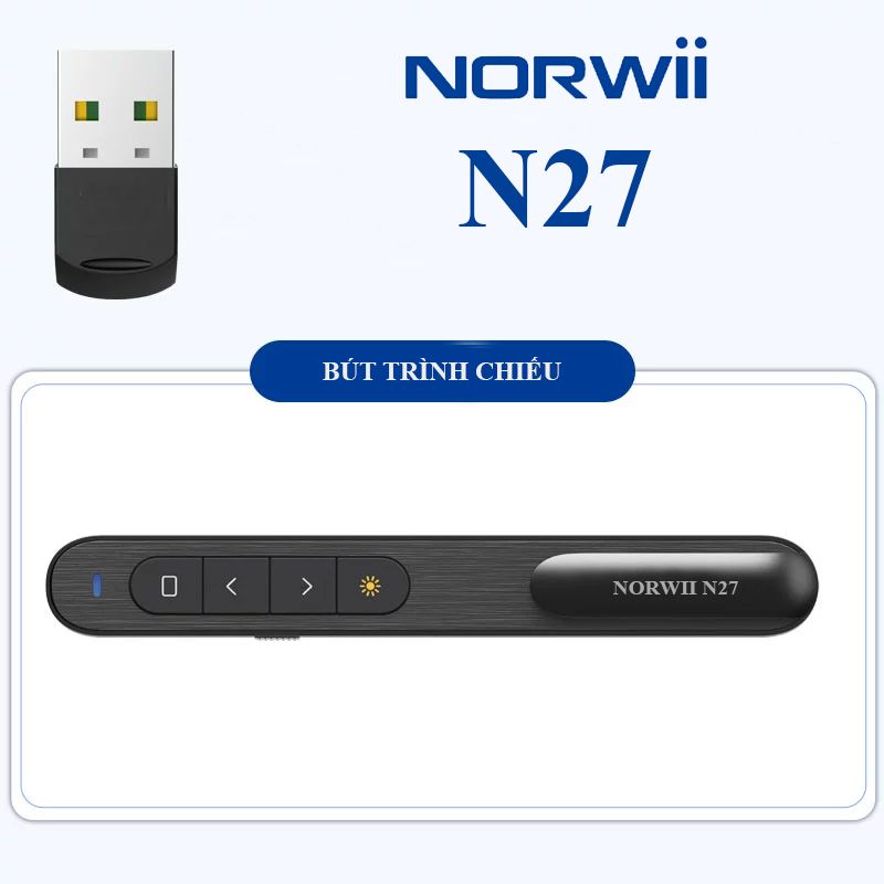 Bút trình chiếu - Bút chỉ laser Norwii N27 - laser đỏ Kết nối siêu xa 100 mét - Phụ Kiện Điện Tử Việt Nam