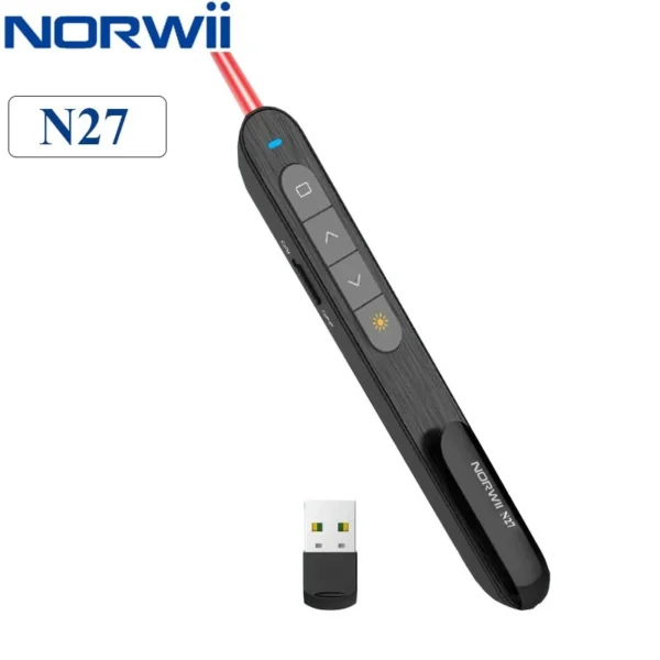 Bút trình chiếu - Bút chỉ laser Norwii N27 - laser đỏ Kết nối siêu xa 100 mét