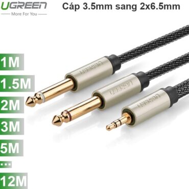 Cáp âm thanh audio 3.5mm sang 2 6.5mm UGREEN 0.5M 1M 1.5M 2M 3M 5M 8M 10M 12M - Phụ Kiện Điện Tử Việt Nam