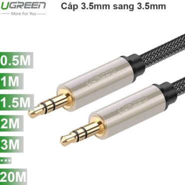 Cáp audio 3.5mm UGREEN mạ vàng 24K 0.5M 1M 1.5M 2M 3M 5M 8M 10M 12M 15M 20M (tròn bọc lưới) - Phụ Kiện Điện Tử Việt Nam