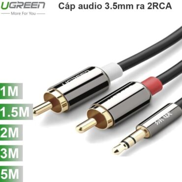 Cáp Audio 3.5mm to 2 RCA UGREEN mạ vàng 24k 1.5M 2M 3M 5M - Phụ Kiện Điện Tử Việt Nam