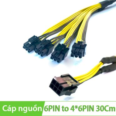 Cáp chia nguồn Molex 6PIN ra 4 đầu 6PIN 30Cm 16 16AWG - Phụ Kiện Điện Tử Việt Nam