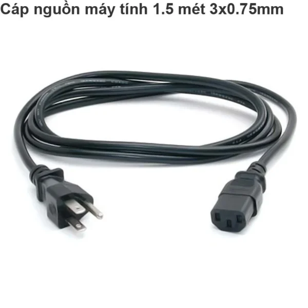 Dây nguồn C13 - Dây nguồn PC Máy tính C13 3 chấu 1.5 mét 3x0.75mm
