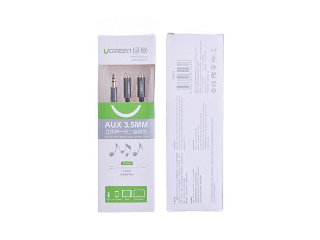 Cáp chia 2 cổng Audio 3.5mm dài 20cm Ugreen 10532 (vỏ nhôm đen) - Phụ Kiện Điện Tử Việt Nam