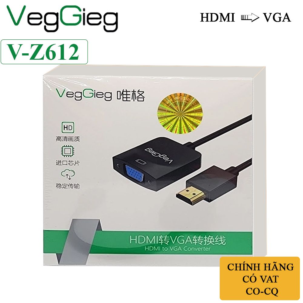 Cáp chuyển HDMI ra VGA 1080P chính hãng Veggieg V-Z612 - Phụ Kiện Điện Tử Việt Nam