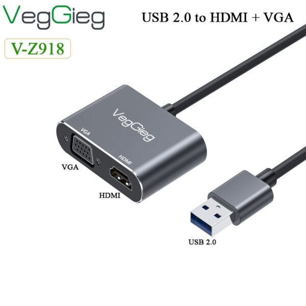 Cáp chuyển đổi USB sang HDMI và VGA