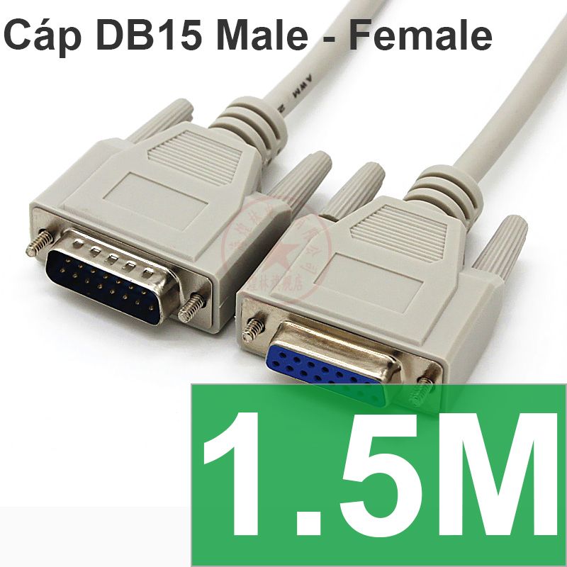 Dây cáp DB15 1 đầu đực 1 đầu cái đúc sẵn 1.5 mét | 3 mét | 5 mét - Phụ Kiện Điện Tử Việt Nam