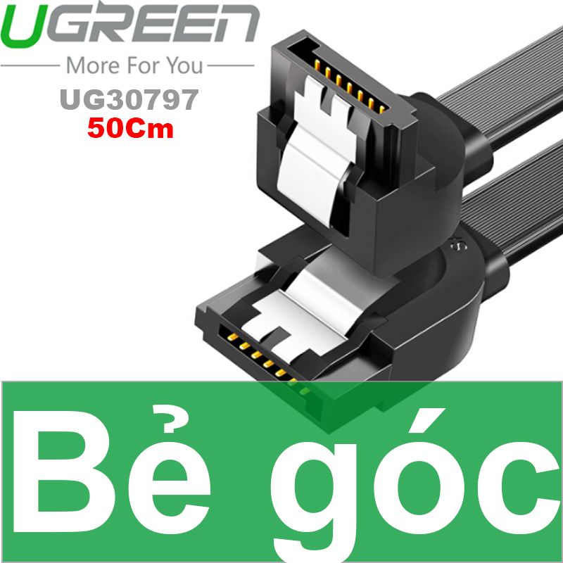 Cáp dữ liệu SATA-III 6GB mỏng dẹt 50Cm Ugreen 30797 (bẻ góc) - Phụ Kiện Điện Tử Việt Nam