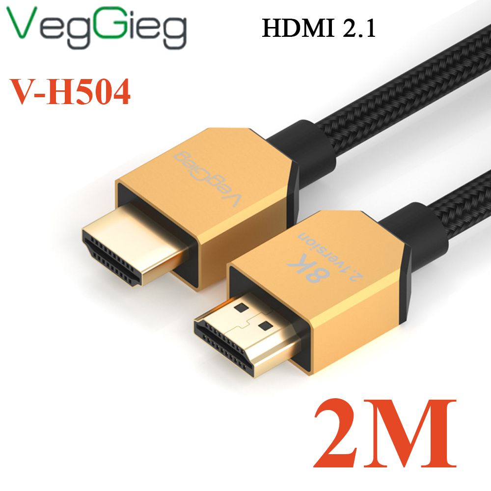 Cáp HDMI V2.1 cao cấp chuẩn 8K@60Hz HDR VegGieg 1.5M, 2M, 3M, 5M - Phụ Kiện Điện Tử Việt Nam