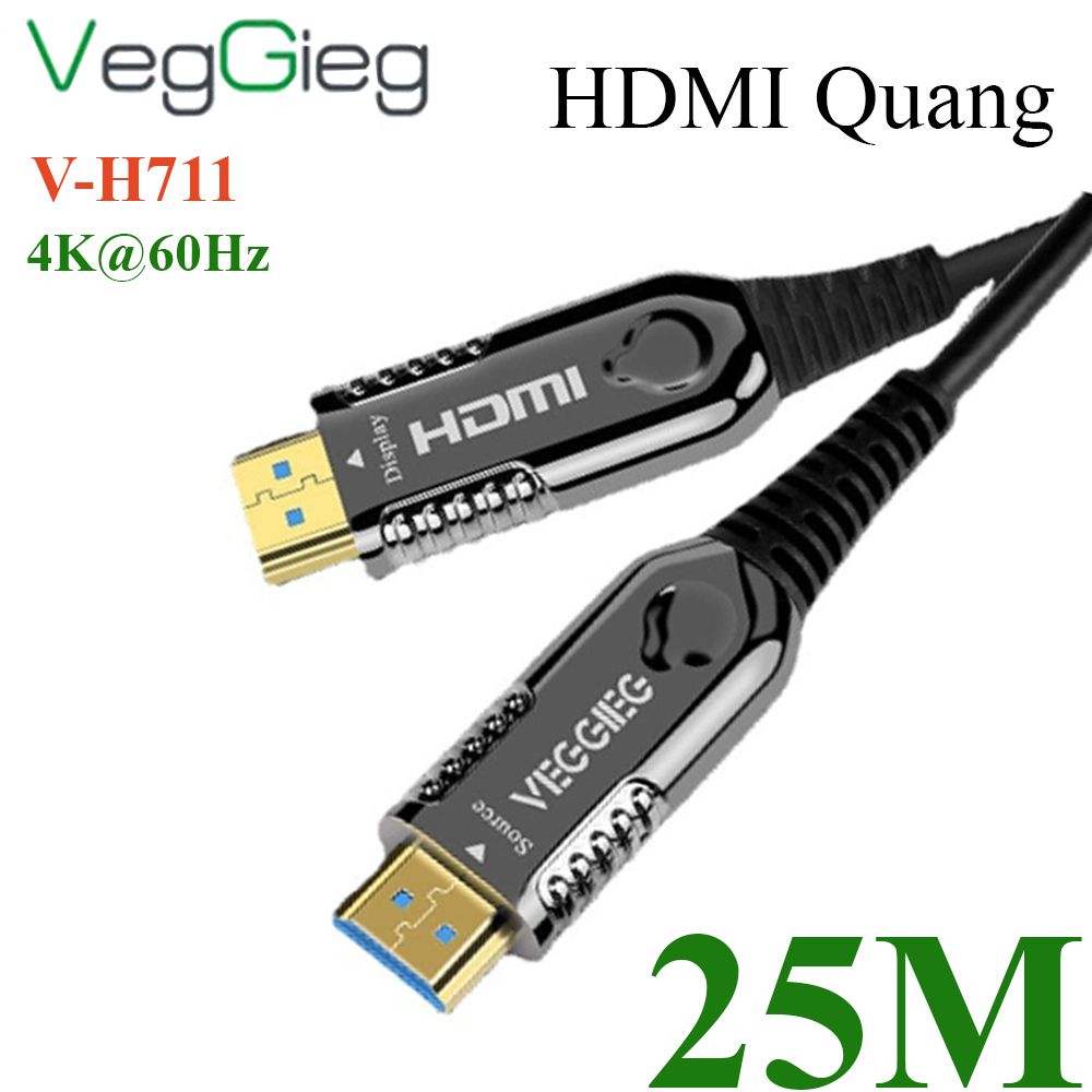 Dây cáp HDMI 2.0 quang VEGGIEG chuẩn 4K@60Hz 10M đến 50M - hàng chính hãng - Phụ Kiện Điện Tử Việt Nam