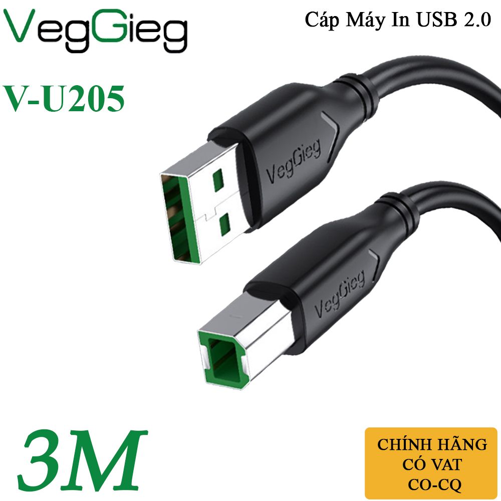 Dây máy in USB 2.0 chính hãng Veggieg dài 1.5M, 3M, 5M, 10M - Phụ Kiện Điện Tử Việt Nam
