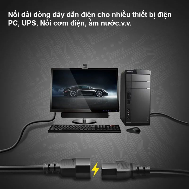 Dây cáp nguồn UPS C14-C19 lõi đồng 3x1.0mm2 15A-250V dài 1.8M, 3M - Phụ Kiện Điện Tử Việt Nam