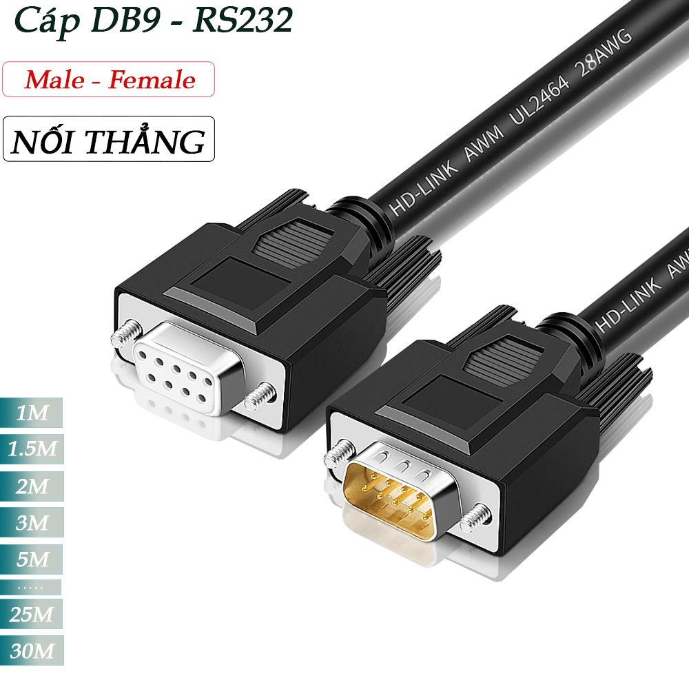 Cáp nối thẳng RS232 10m/15m/20m/25m/30m - Phụ Kiện Điện Tử Việt Nam