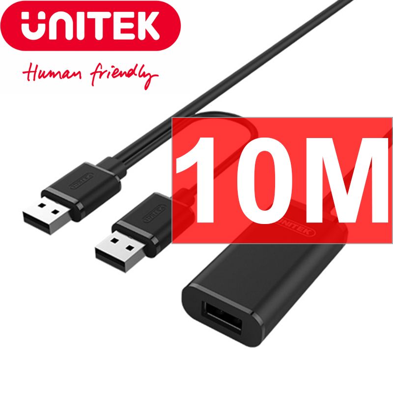 Cáp nối dài USB 2.0 AM-AF 1 đầu đực 1 đầu cái 10 mét có cấp nguồn UNITEK Y-278 - Phụ Kiện Điện Tử Việt Nam