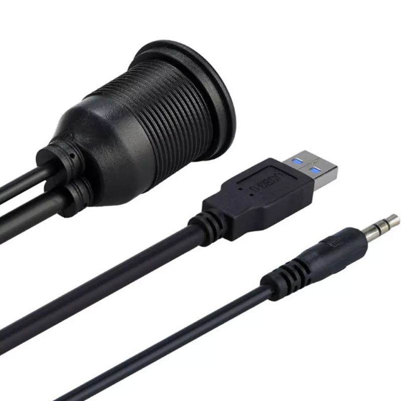 Cáp nối dài USB 3.0 Audio 3.5mm 1 mét lắp bảng điều khiển 1 cổng - USB 3.0 Flush Mount Cable 1 port with Audio 3.5mm female - Phụ Kiện Điện Tử Việt Nam