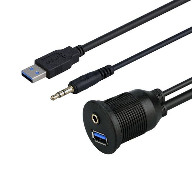 Cáp nối dài USB 3.0 Audio 3.5mm 1 mét lắp bảng điều khiển 1 cổng - USB 3.0 Flush Mount Cable 1 port with Audio 3.5mm female - Phụ Kiện Điện Tử Việt Nam
