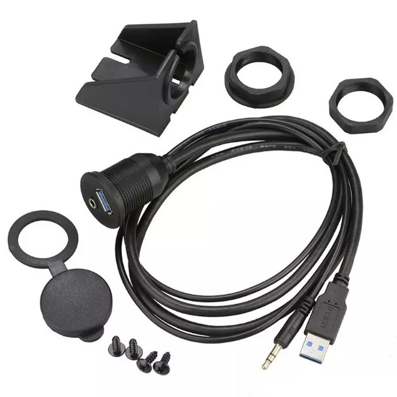 Cáp nối dài USB 3.0 Audio 3.5mm 1 mét lắp bảng điều khiển 1 cổng - USB 3.0 Flush Mount Cable 1 port with Audio 3.5mm female - Phụ Kiện Điện Tử Việt Nam